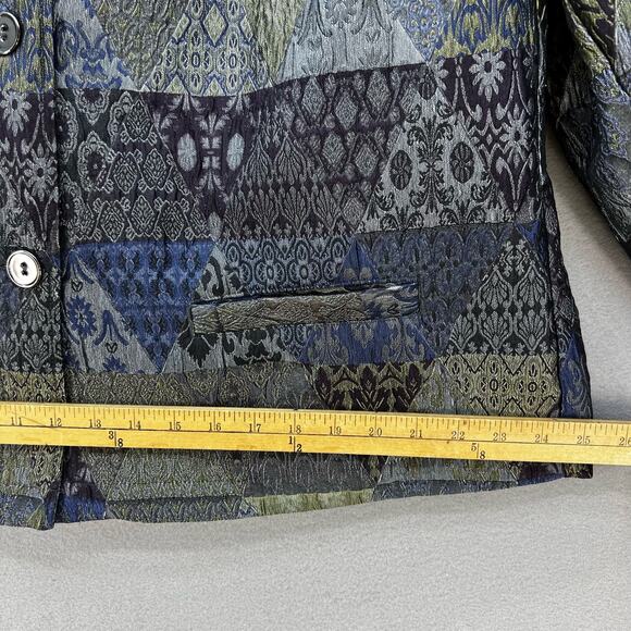 VTG Norton McNaughton Jacket Women's 1X Metallic Purple Gold Pockets Grandma - Picture 11 of 11